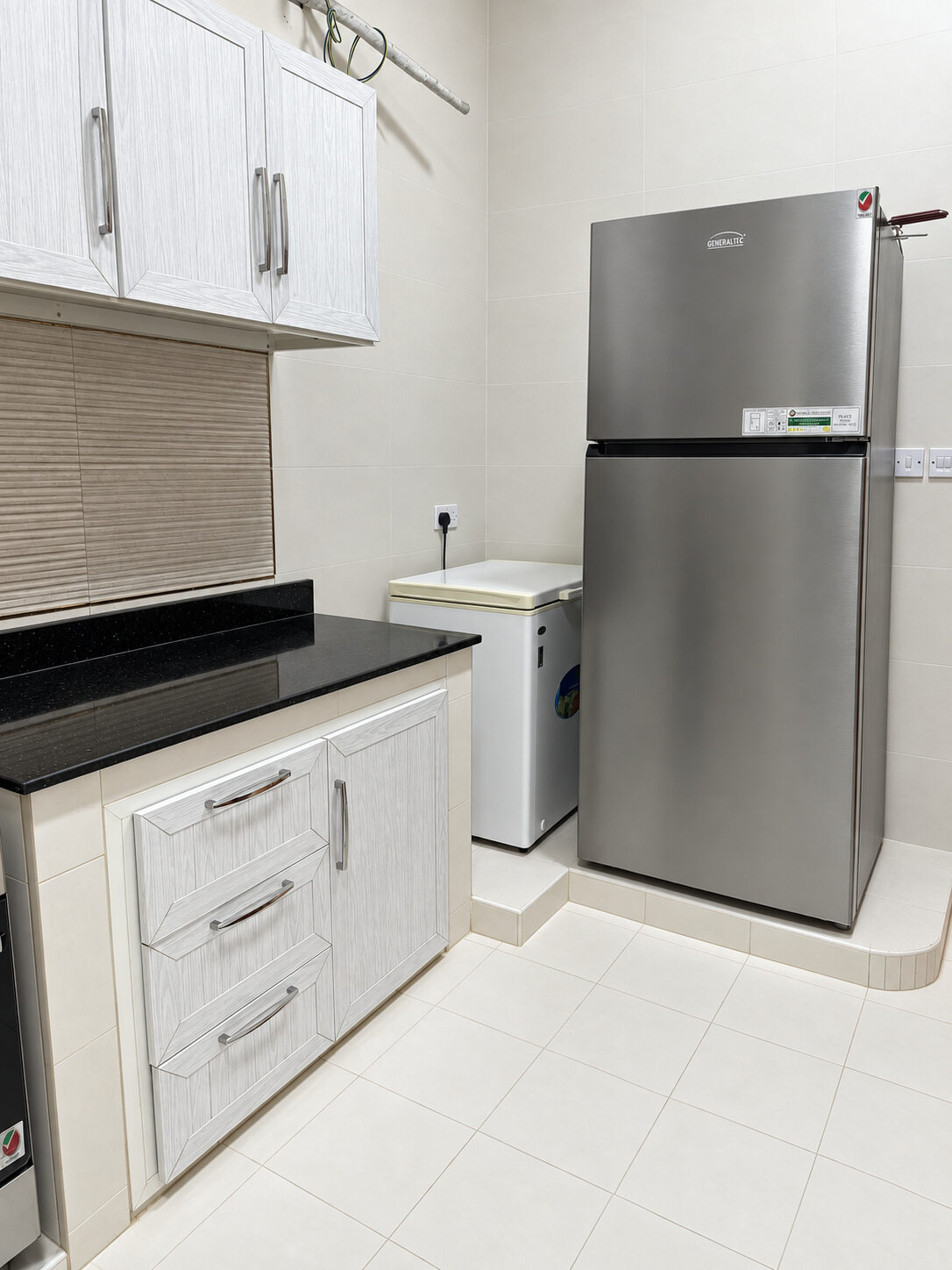 Refrigerator and appliances in the kitchen at Smart Chalet